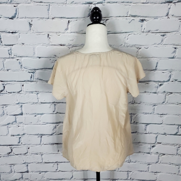 Joie Nude Silk Short Sleeve Blouse - Picture 3 of 5